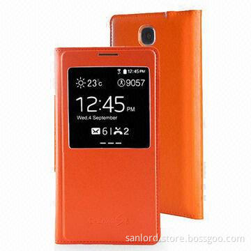 Flip Cover for Samsung Galaxy S5, Case Made of Genuine Leather Folio